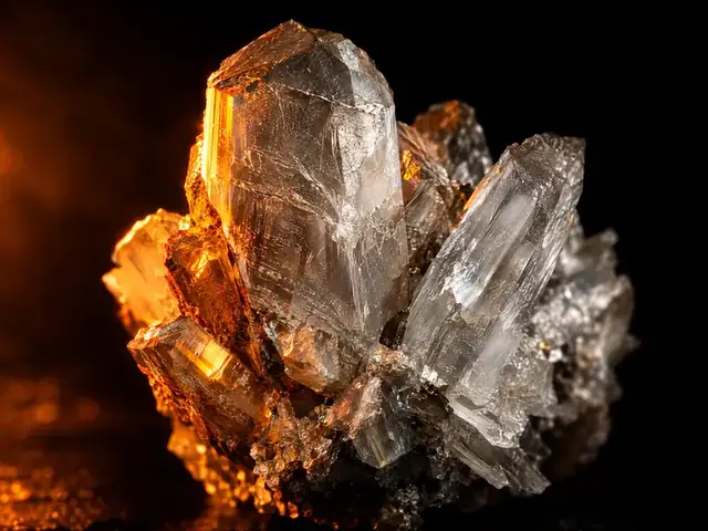 Magnesium-Kristall im warmen Licht